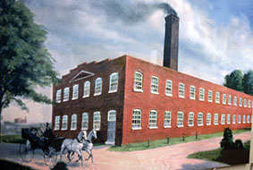 Pfizer's red brick building in 1849