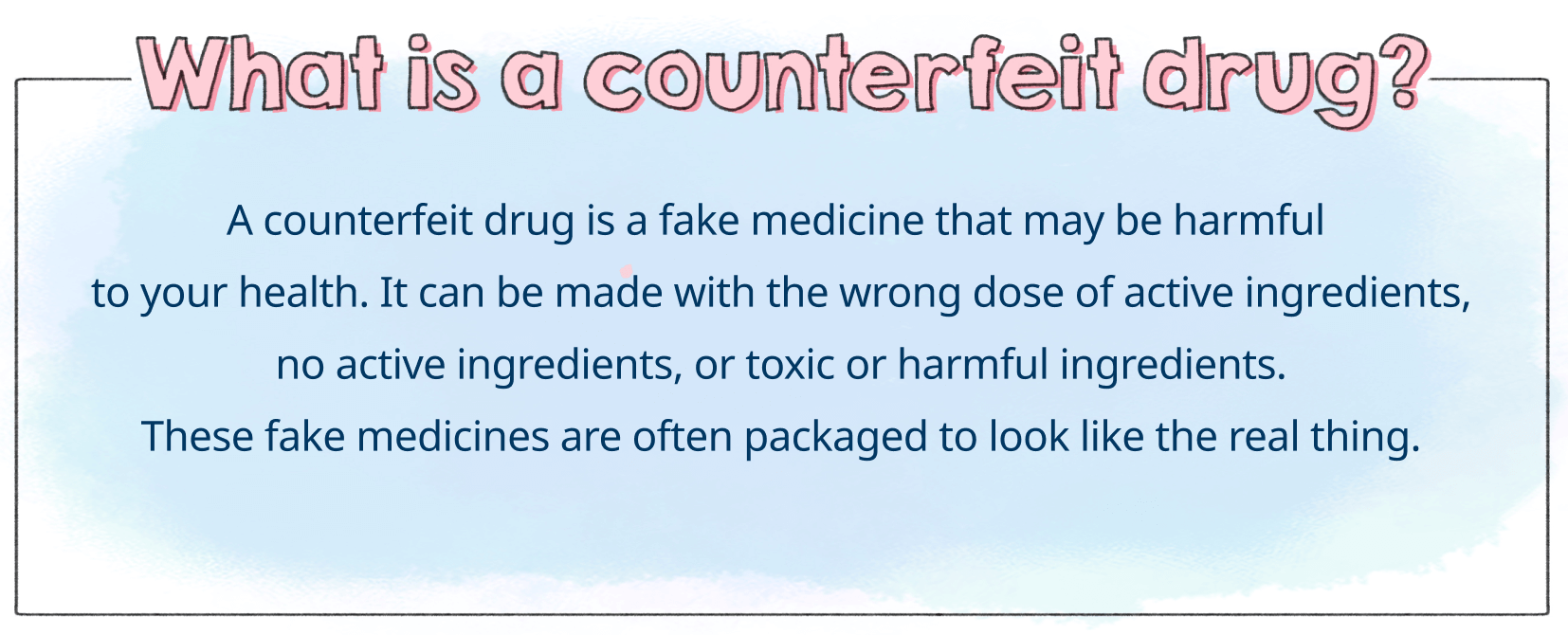 What is a counterfeit drug?