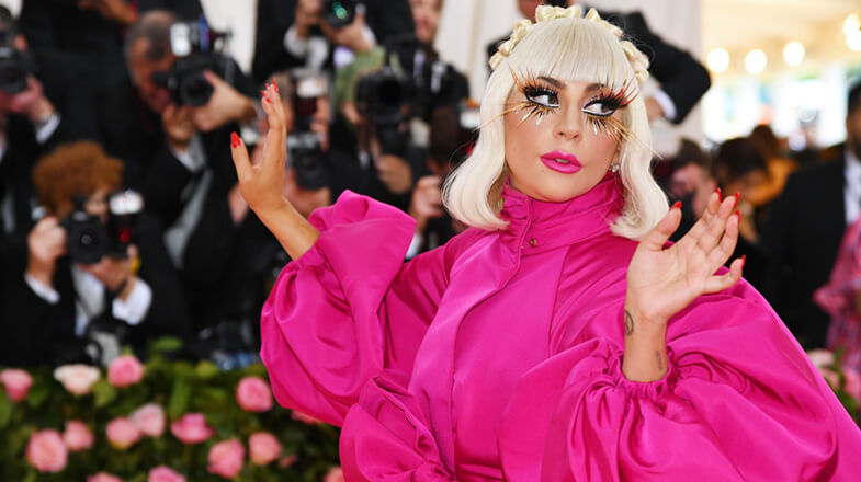 Lady Gaga wearing pink at gala
