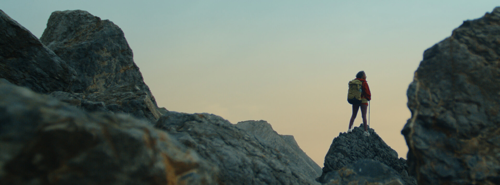   Person trekking mountain
