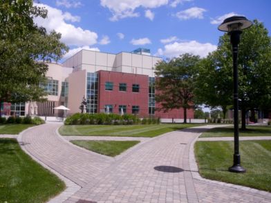 Pearl River, New York Research Site under a blue sky with trees