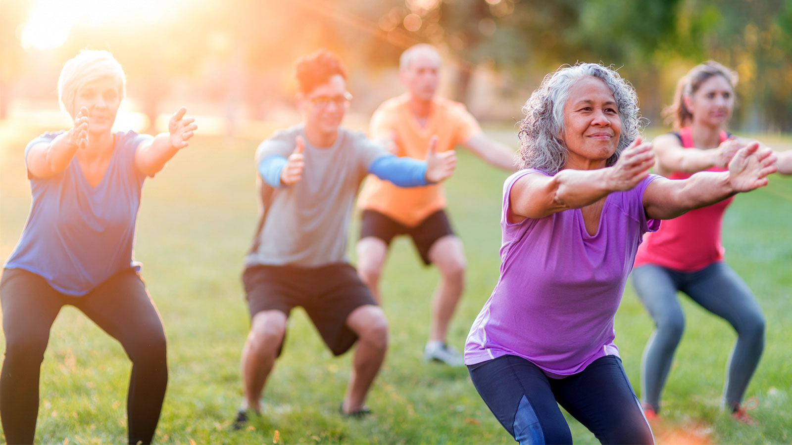 group of people exercising