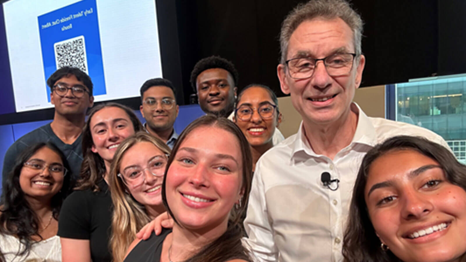 Albert Bourla with Pfizer summer interns