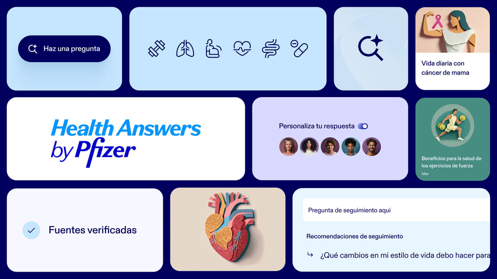 Health Answers by Pfizer, Spanish graphic