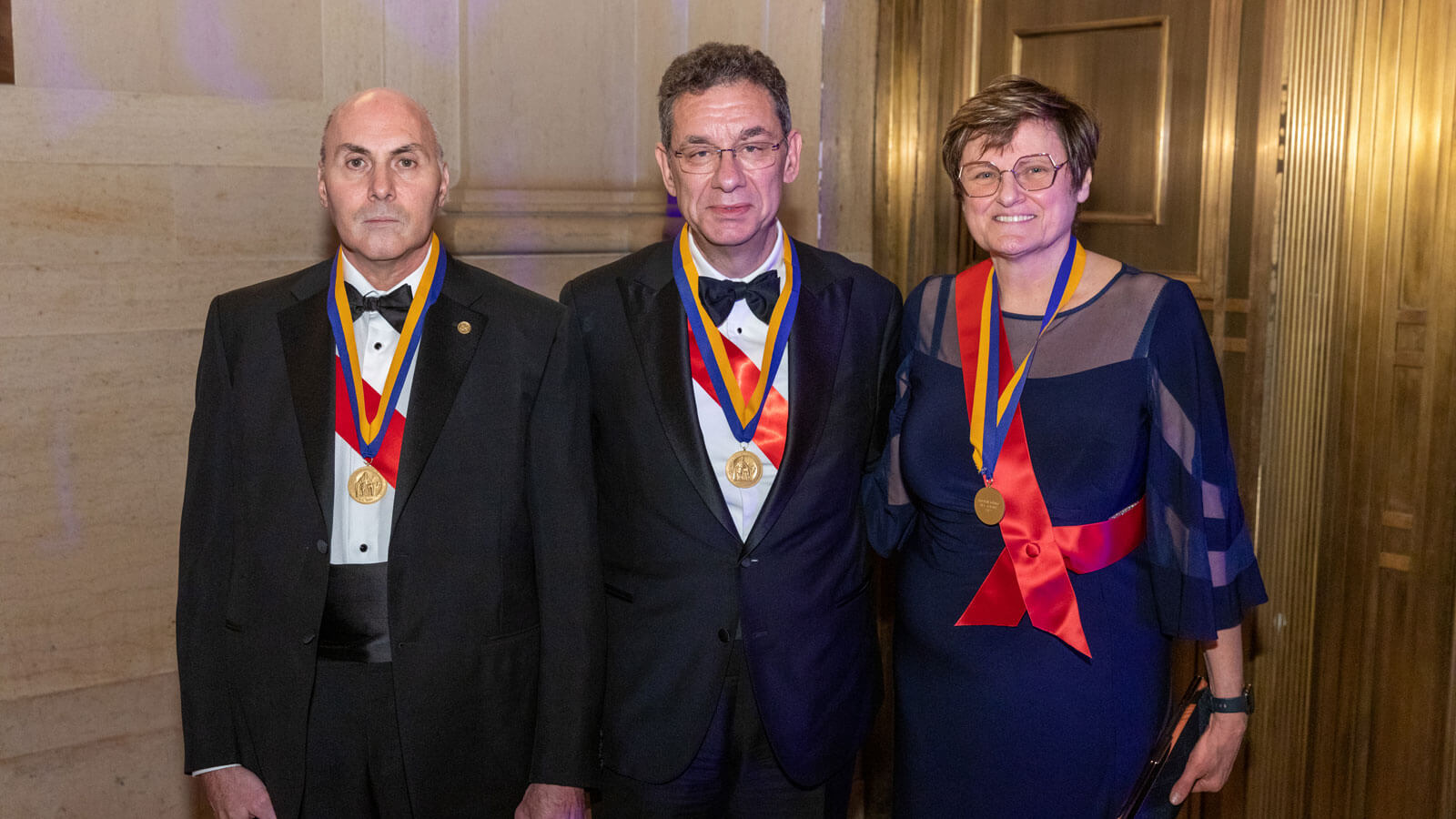 Drew Weissman, Albert Bourla, and Katalin Karikó, 2022 Franklin Institute Awards ceremony