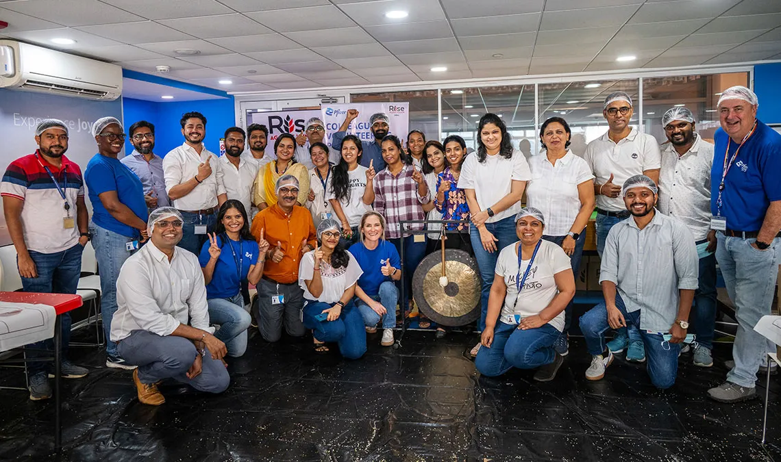 pfizer colleagues from India taking a group photo for 175 days of good