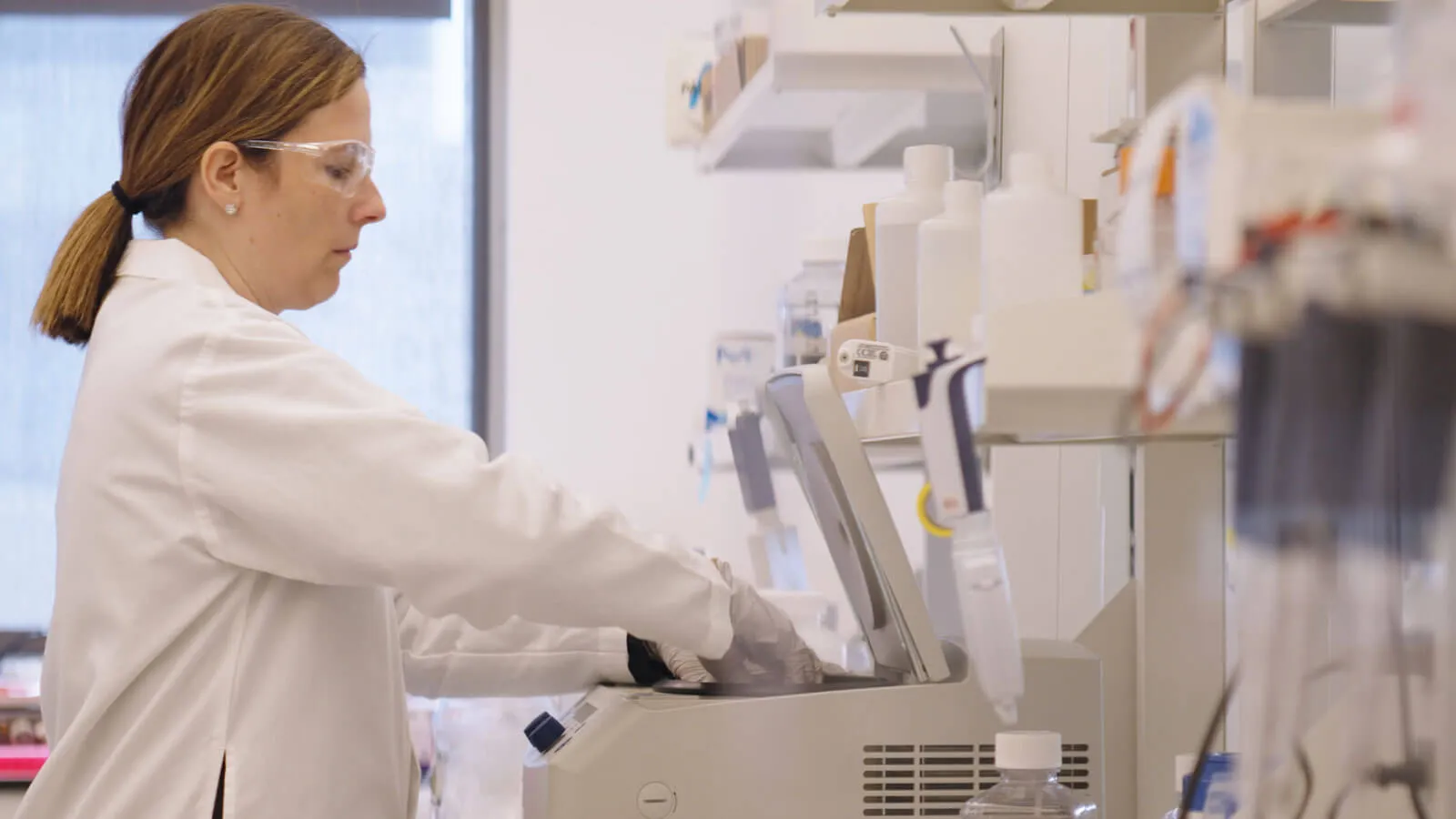 Dana in the laboratory