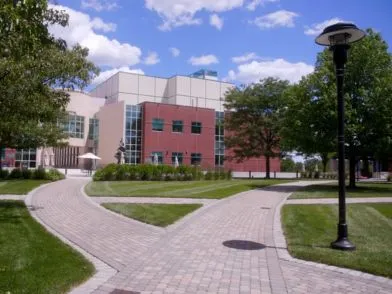 Pearl River, New York Research Site under a blue sky with trees