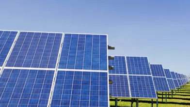 Solar panels in a field