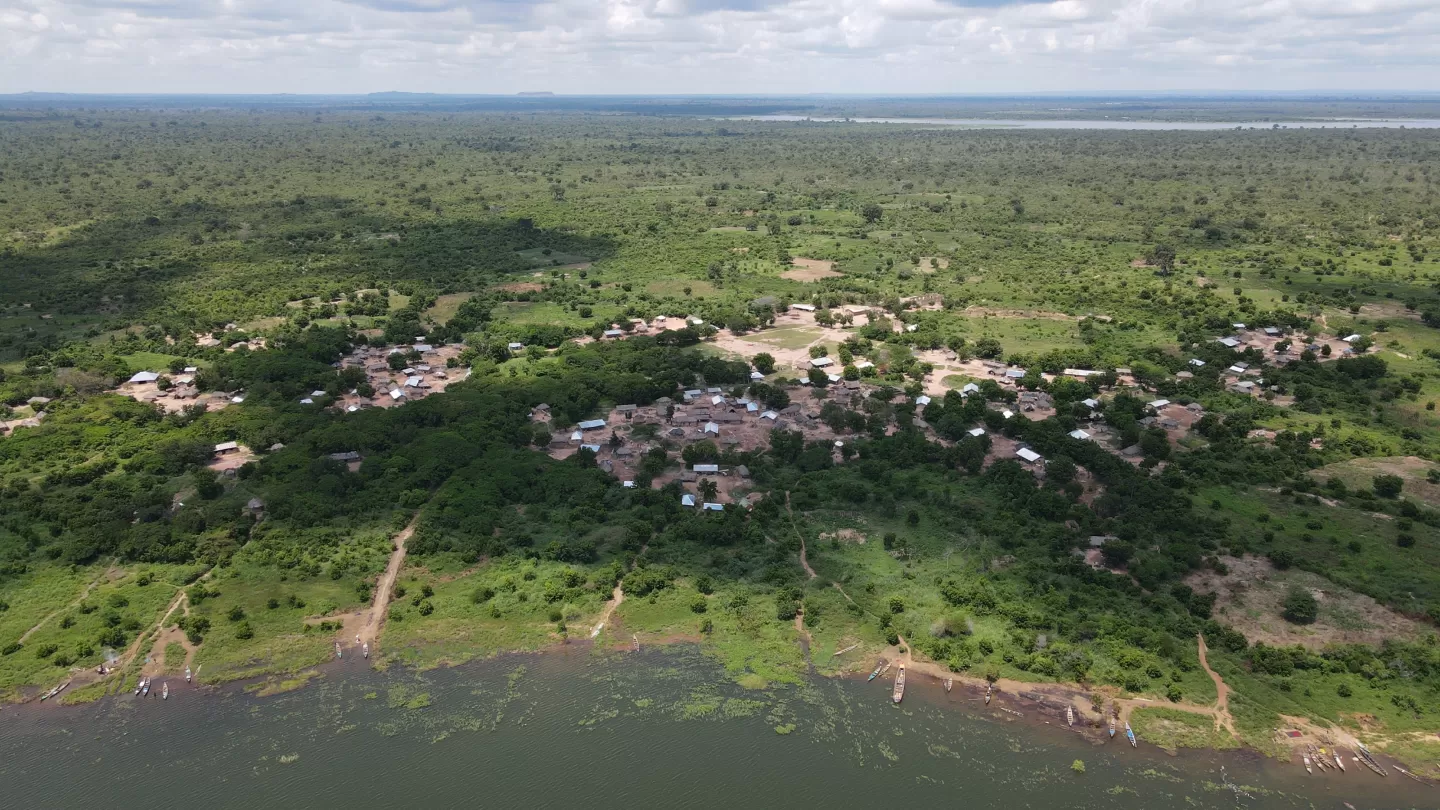 aerial shot of an african country